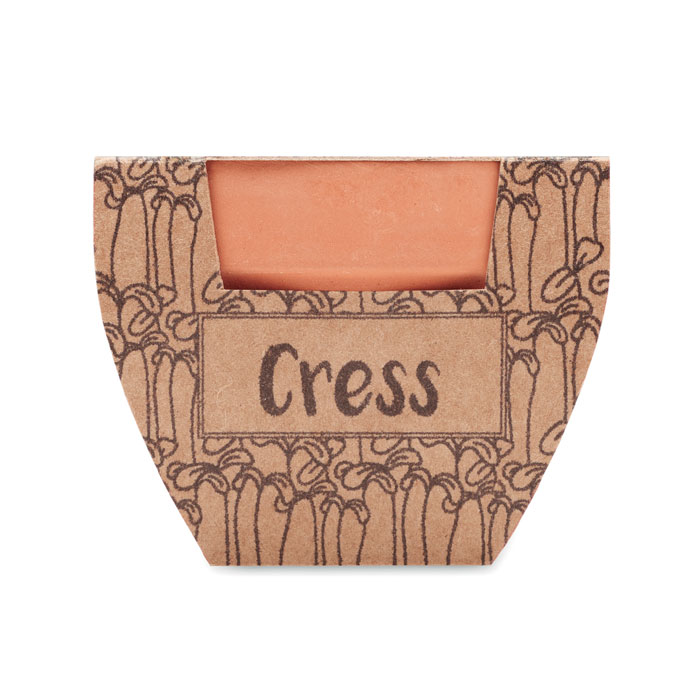 Pot avec graines de cresson