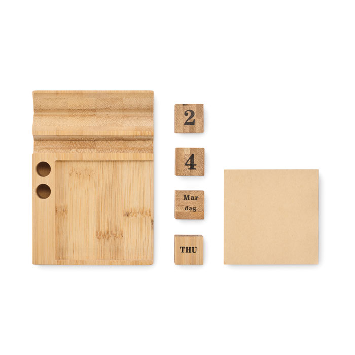 Calendrier de bureau en bambou Calendrier de bureau en bambou