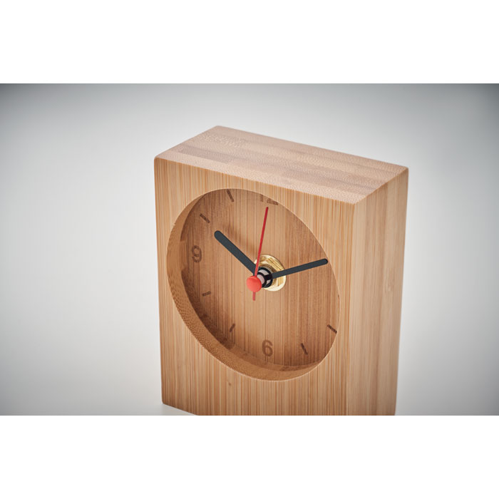 Horloge de table en bambou