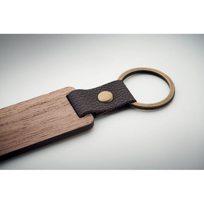 Porte-clés en noyer et PU Porte-clés en noyer et PU