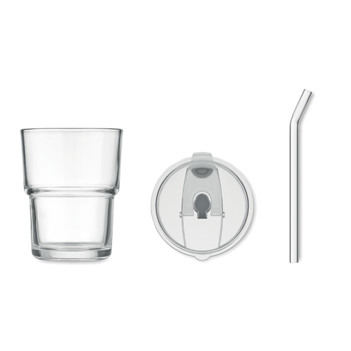 Gobelet verre et paille 400ml Gobelet verre et paille 400ml