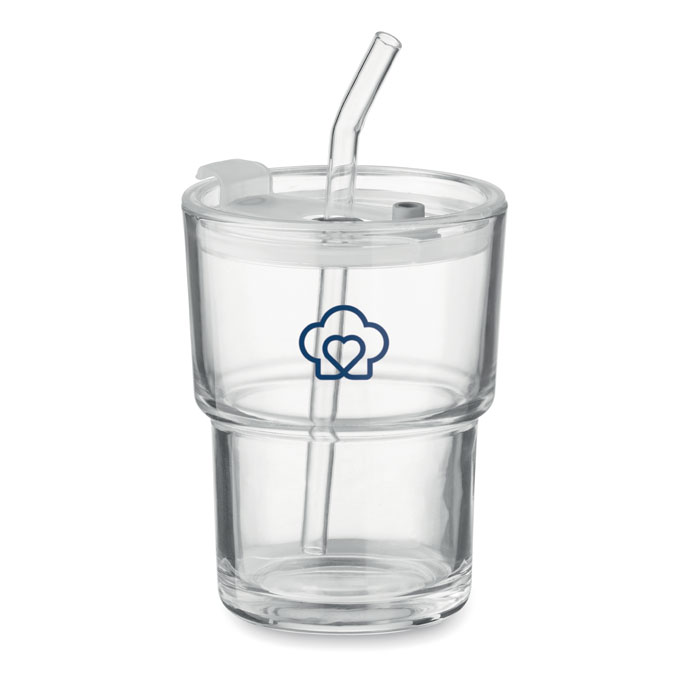 Gobelet verre et paille 400ml Gobelet verre et paille 400ml