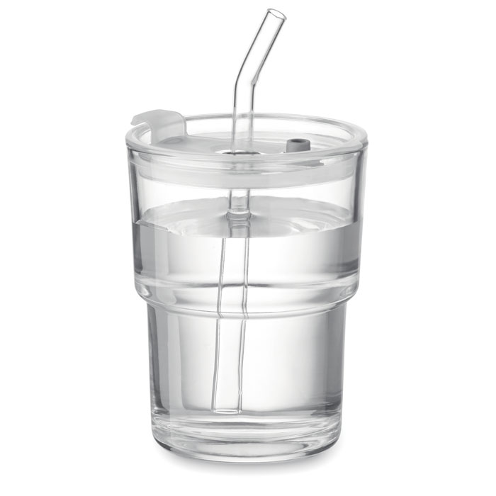 Gobelet verre et paille 400ml Gobelet verre et paille 400ml