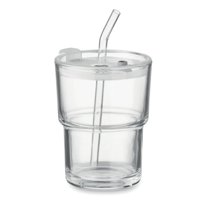 Gobelet verre et paille 400ml Gobelet verre et paille 400ml