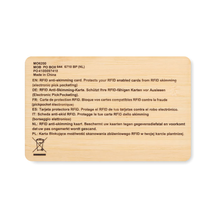 Carte RFID bambou