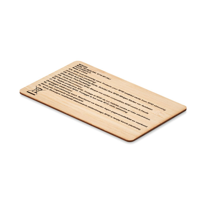 Carte RFID bambou