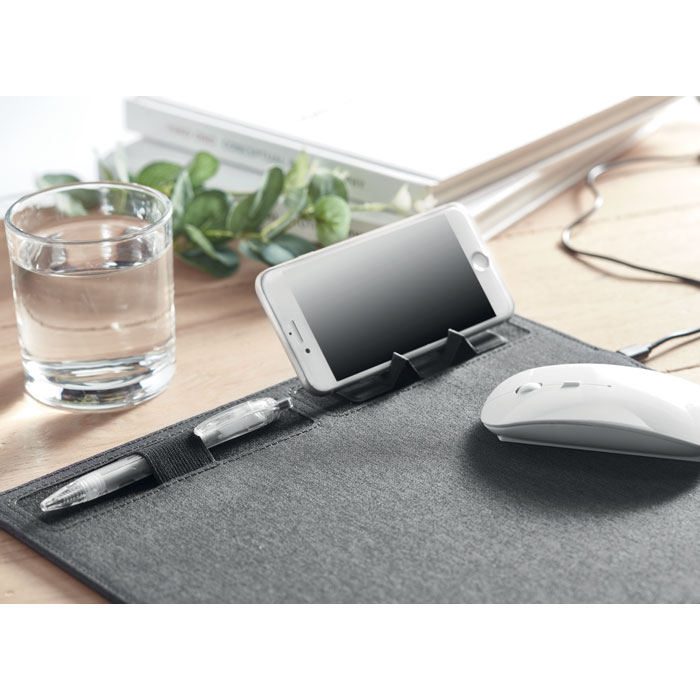 Tapis de souris RPET chargeur 15W Tapis de souris RPET chargeur 15W