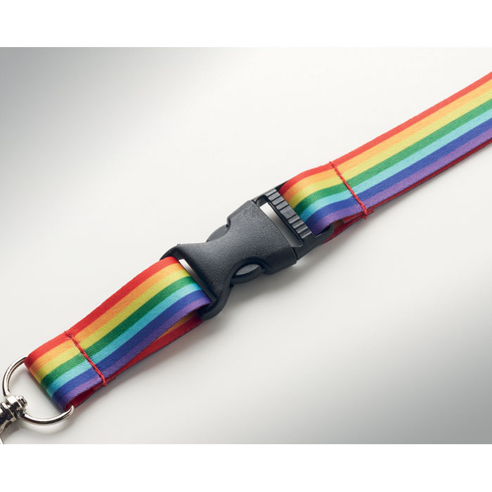 Lanyard en RPET arc-en-ciel