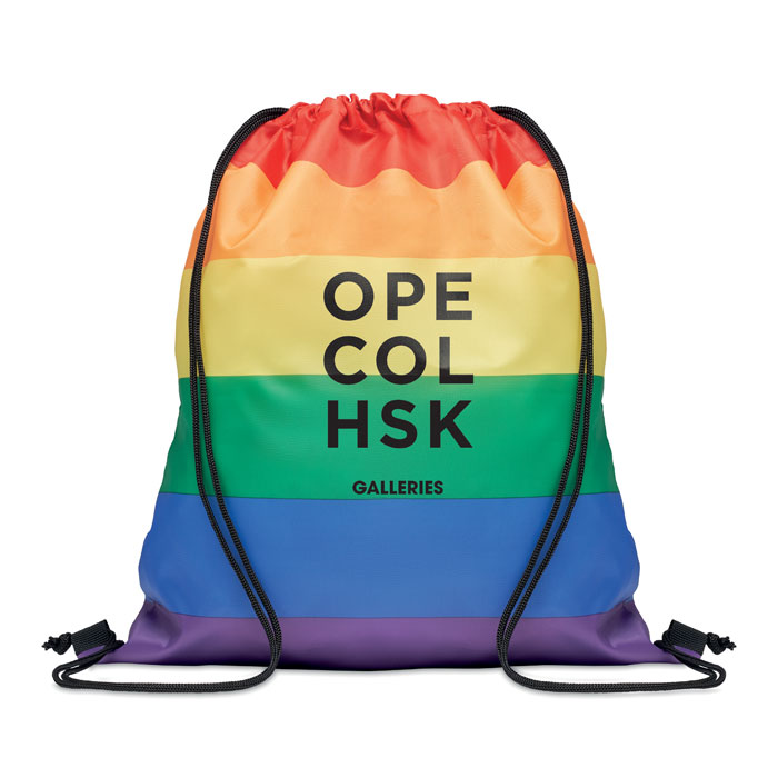 Sac à cordon arc-en-ciel RPET Sac à cordon arc-en-ciel RPET