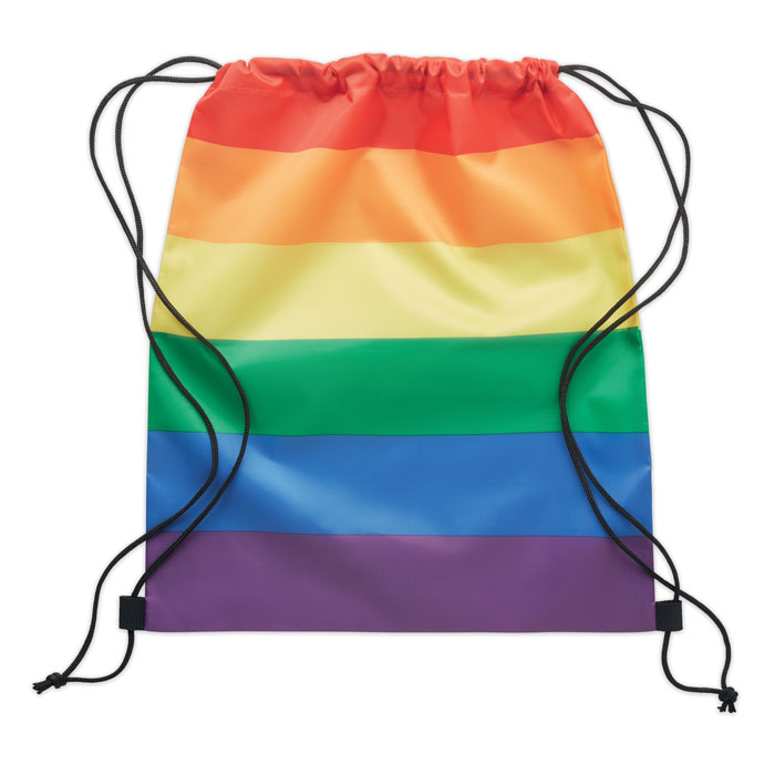 Sac à cordon arc-en-ciel RPET Sac à cordon arc-en-ciel RPET