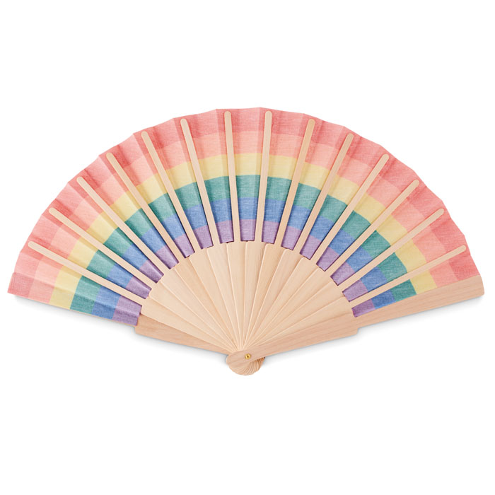 Eventail en bois arc-en-ciel Eventail en bois arc-en-ciel