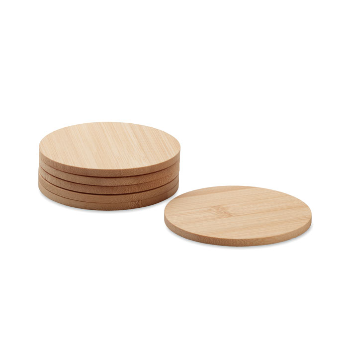 Lot de 6 sous-verres en bambou Lot de 6 sous-verres en bambou