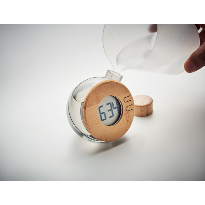 Horloge à eau LCD en bambou Horloge à eau LCD en bambou