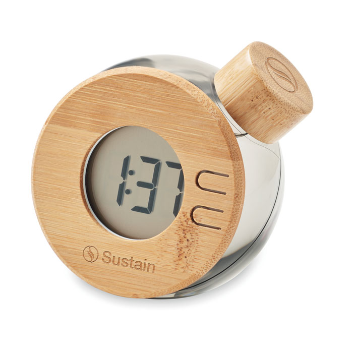 Horloge à eau LCD en bambou Horloge à eau LCD en bambou