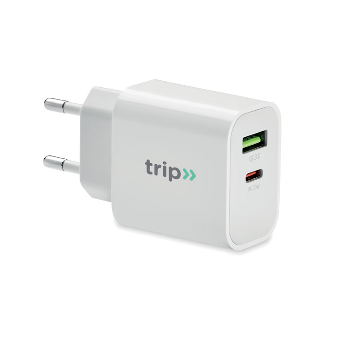 Chargeur 18W 2 ports, prise UE Chargeur 18W 2 ports, prise UE