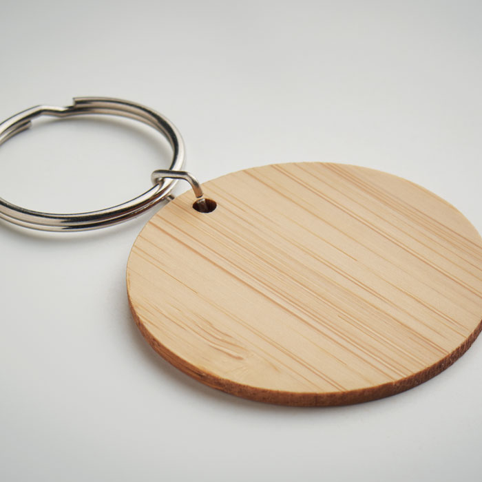 Porte-clés rond en bambou Porte-clés rond en bambou