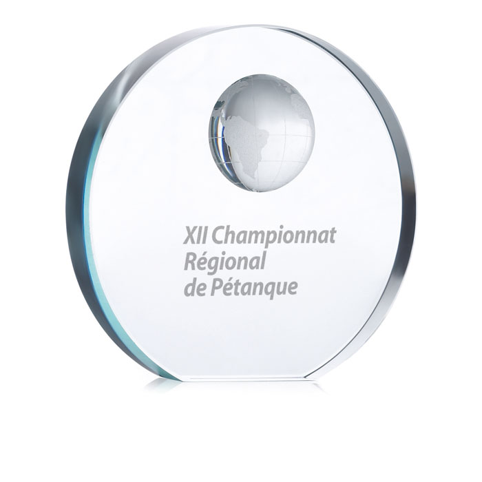 Trophée globe en verre