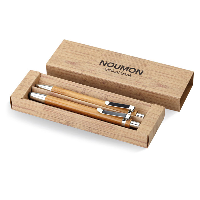 Coffret stylo et crayon en bam Coffret stylo et crayon en bam