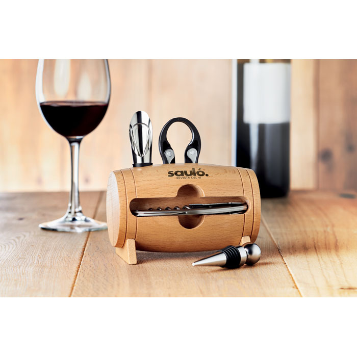 4 accessoires à vin en tonneau 4 accessoires à vin en tonneau
