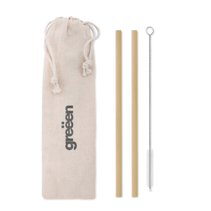 Paille bambou avec brosse.