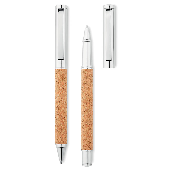Stylo bille métal boîte liège