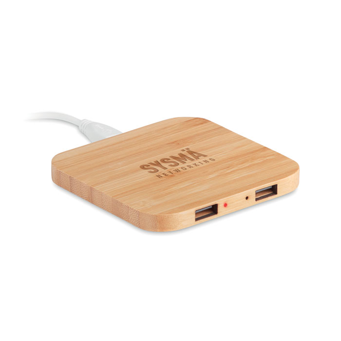 Chargeur  sans fil en bambou