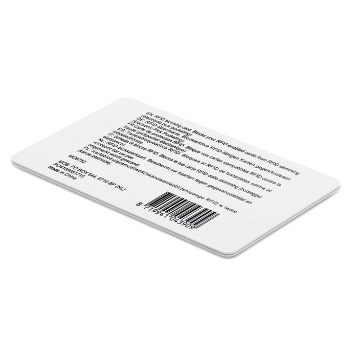 Carte de blocage RFID Carte de blocage RFID