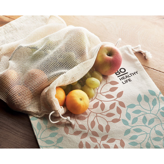 Sac réutilisable filet coton Sac réutilisable filet coton