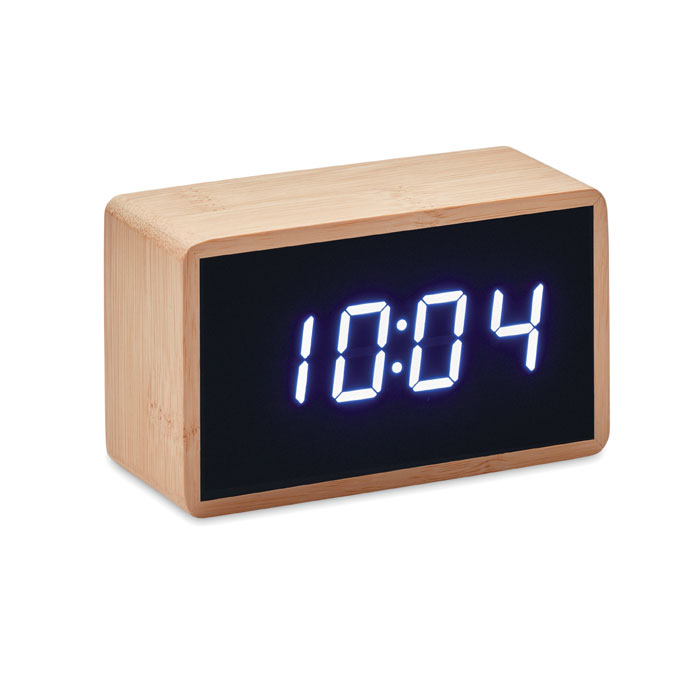 Réveil LED boîtier en bambou Réveil LED boîtier en bambou