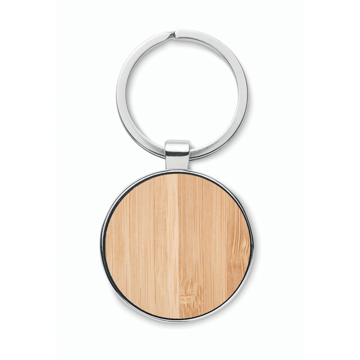 Porte-clés rond métal bambou Porte-clés rond métal bambou