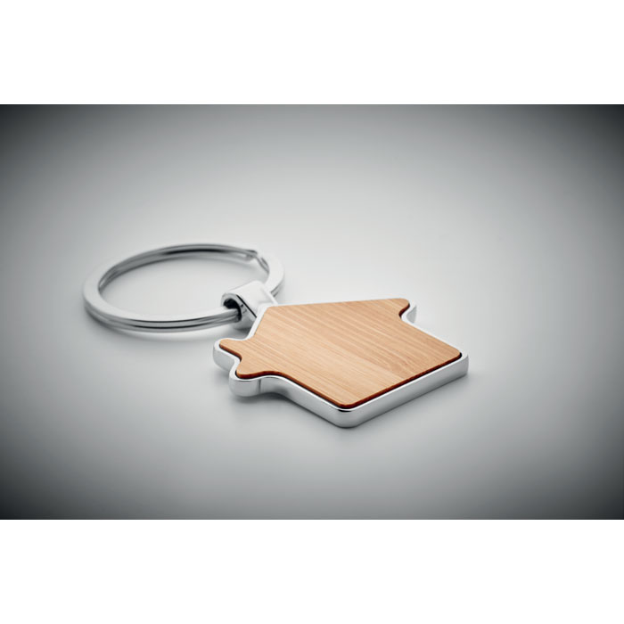Porte-clés maison métal bambou Porte-clés maison métal bambou