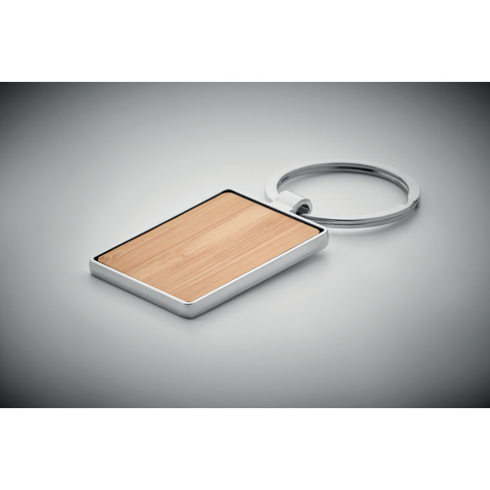 Porte-clés rectangle en bambou Porte-clés rectangle en bambou