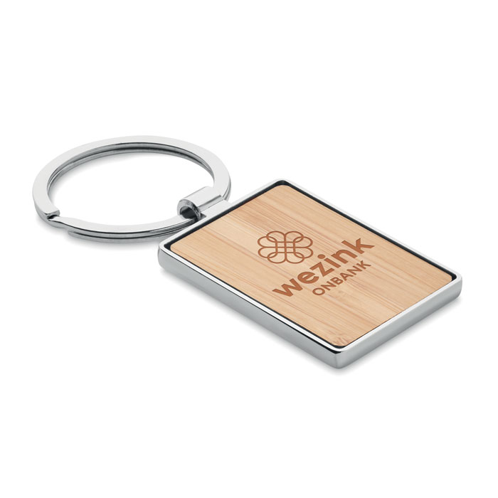 Porte-clés rectangle en bambou Porte-clés rectangle en bambou