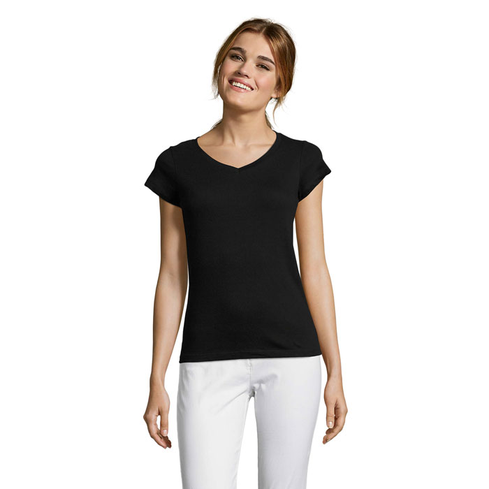 MOON T-SHIRT FEMME COL V MOON T-SHIRT FEMME COL V
