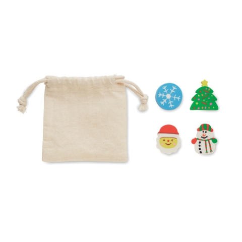 Set de 4 gommes de Noël
