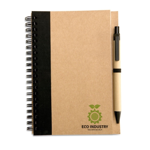 Bloc-notes recyclé et stylo