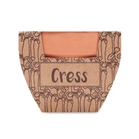 Pot avec graines de cresson