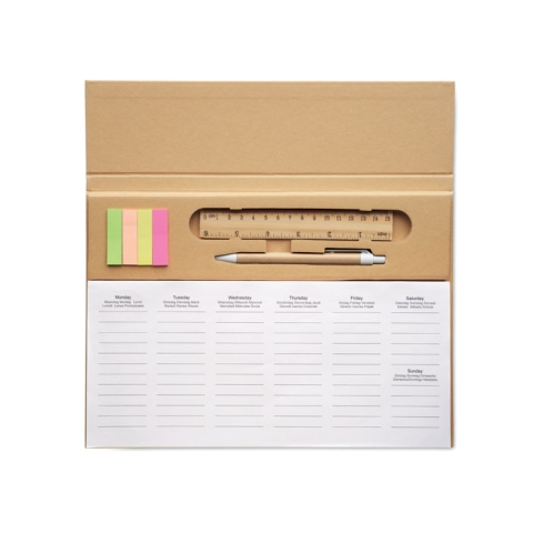 Agenda hebdomadaire de bureau