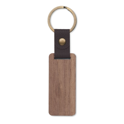 Porte-clés en noyer et PU