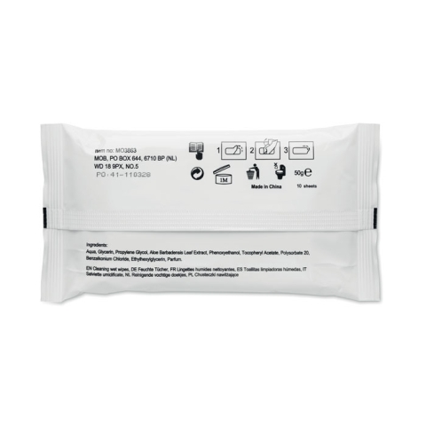 10 lingettes nettoyantes