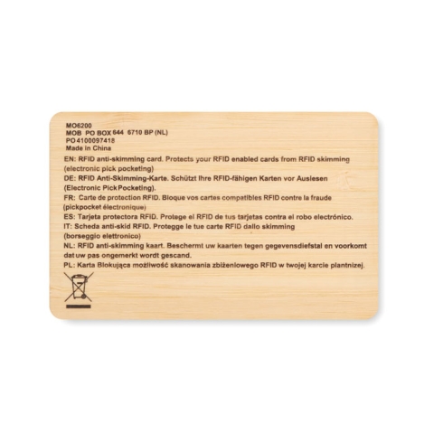 Carte RFID bambou