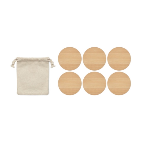 Lot de 6 sous-verres en bambou