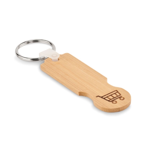 Porte-clés jeton en bambou