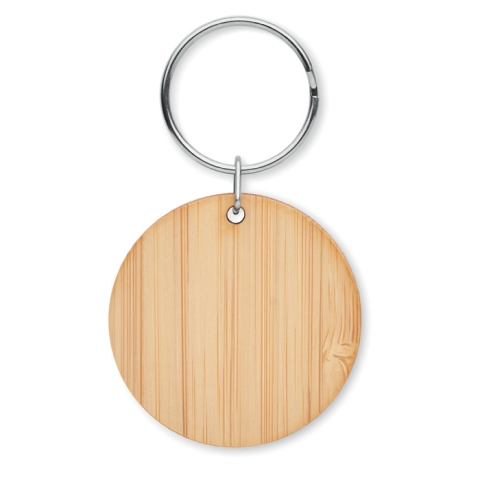 Porte-clés rond en bambou