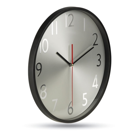 Horloge murale fond argent