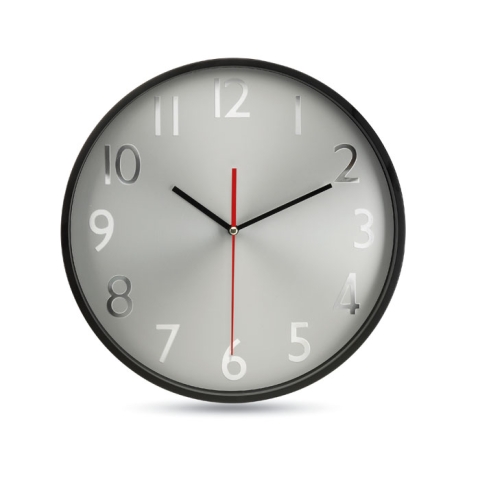Horloge murale fond argent