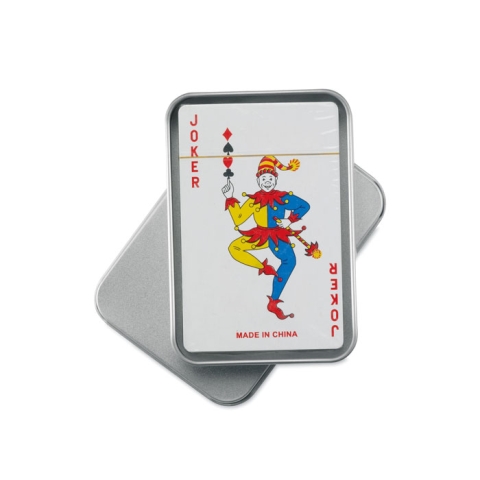 Cartes à jouer boîte étain