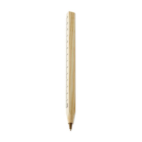 Stylo bille - règle en bois