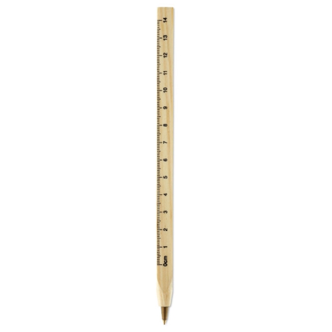 Stylo bille - règle en bois