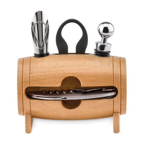 4 accessoires à vin en tonneau